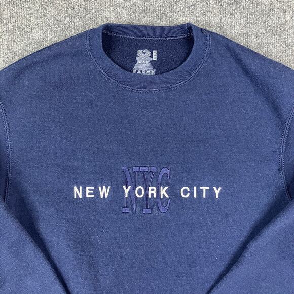 Fruit of the Loom Other - Fruit of the Loom Sweatshirt Mens M Navy Blue NYC Embroidered Crewneck Fleece
